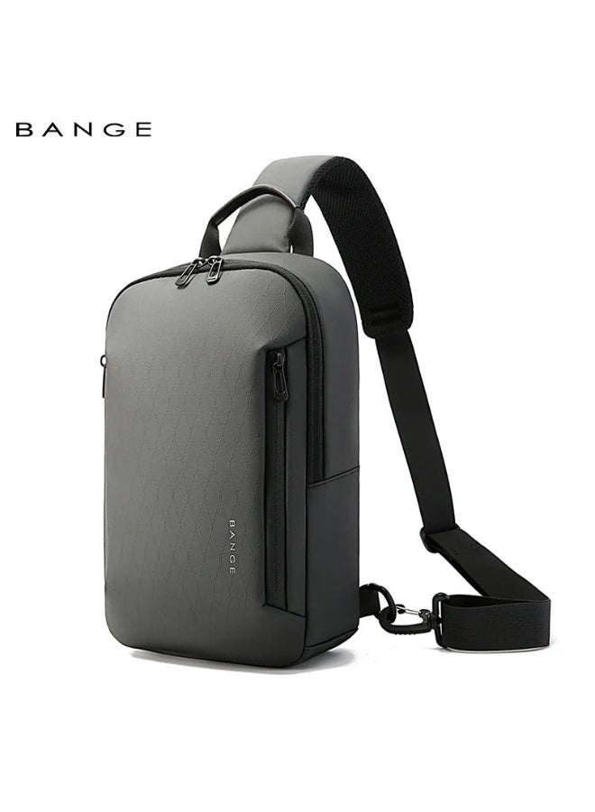 BANGE 3077 Grey Hot Selling Wholesale Lightweight Everyday Sling Chest Bag Waterproof Minimalist Ergonomic Crossbody Bag for Men - Image 1